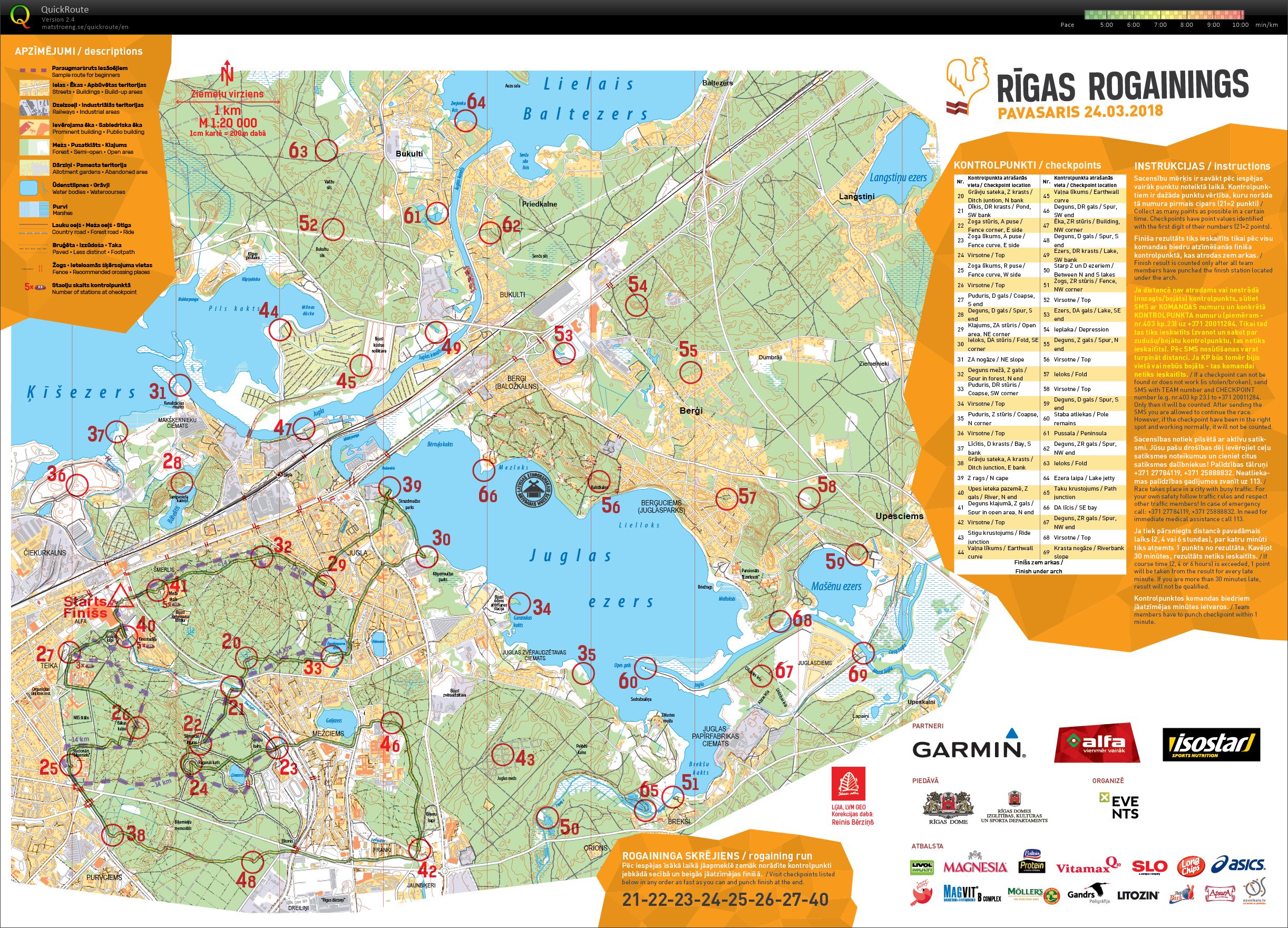 Spring rogaining in Riga (24/03/2018)